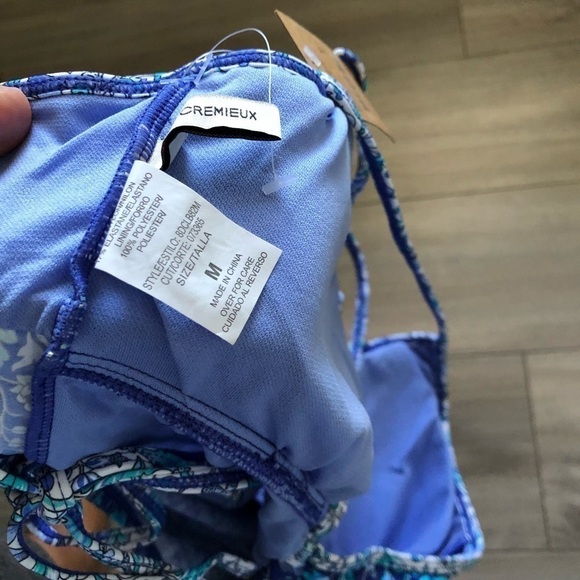 Cremieux Lavender Blue Floral Tankini Swim Top M - Picture 6 of 8